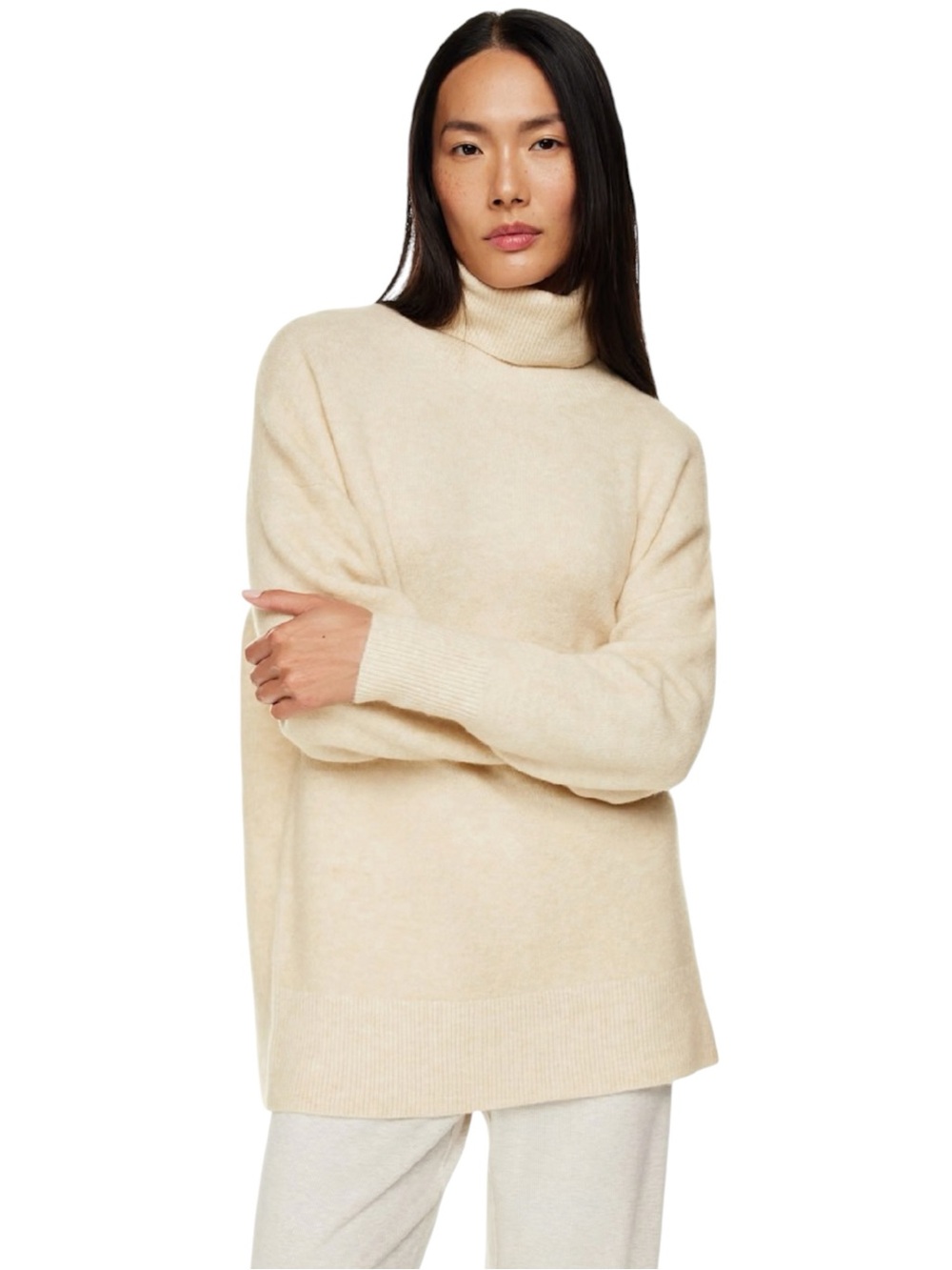Aritzia The Group Babaton Ravine Turtleneck Sweater in Birch Merino Wool XS